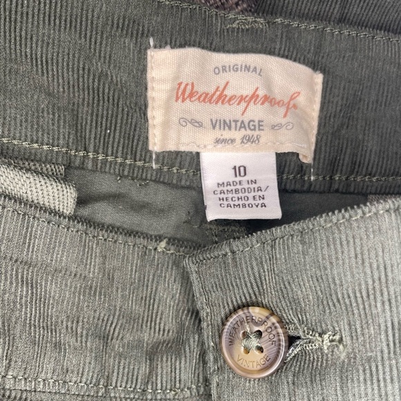Weatherproof Vintage Wide-Leg Corduroy, Size: 10 Color: Olive Green - Picture 2 of 8